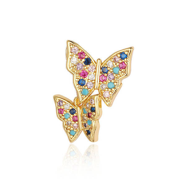 Brass Micro Pave Colorful Cubic Zirconia Pendants