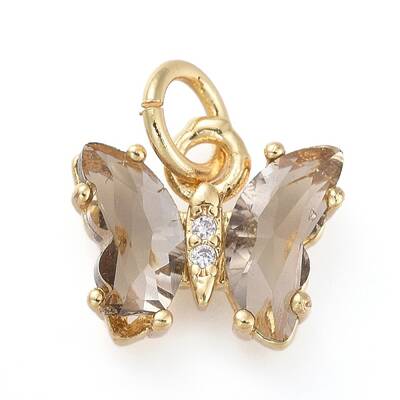 Brass Micro Pave Clear Cubic Zirconia Pendant