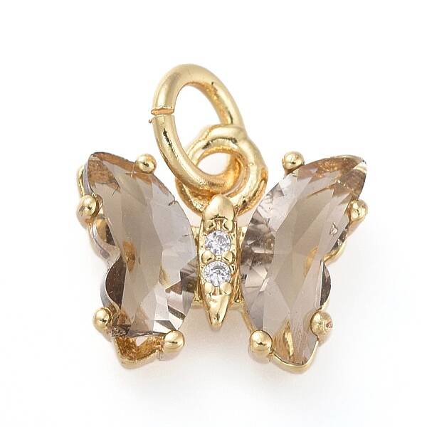 Brass Micro Pave Clear Cubic Zirconia Pendant
