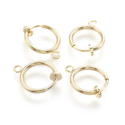 Brass Clip-on Hoop Earrings