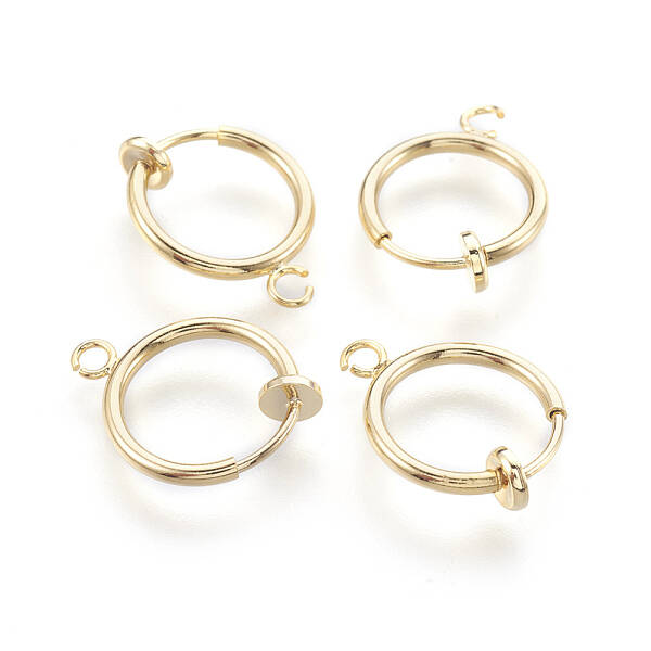 Brass Clip-on Hoop Earrings