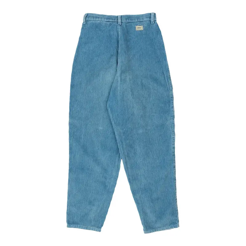 Rifle Cord Trousers - 27W UK 10 Blue Cotton
