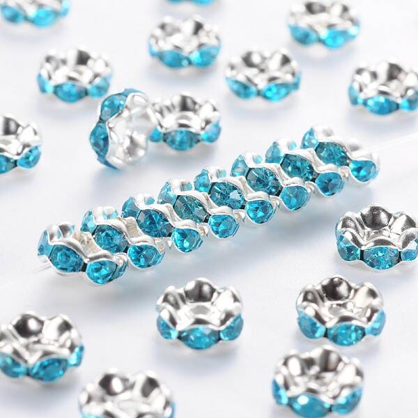 Brass Grade A Rhinestone Spacer Beads