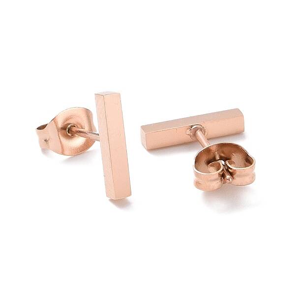 Ion Plating(IP) Cuboid 304 Stainless Steel Stud Crawler Earrings