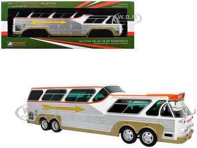 Sultana TM 44-18 SP Panoramico Coach Bus Flecha Amarilla White and Orange with Silver Sides The Bus & Motorcoach Collection 1...