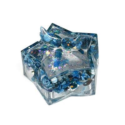 Resin Storage Box & Natural Blue Opal Chips Decorations
