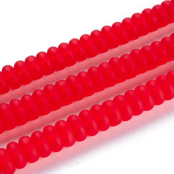 Frosted Glass Beads Strands