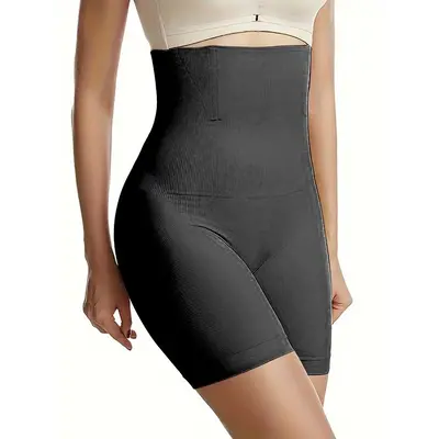 High Waisted Tummy Control Shapewear for Women, 1 Count Solid Color Breathable Butt Lifting Shorts, Sports Women Wear for Aer...