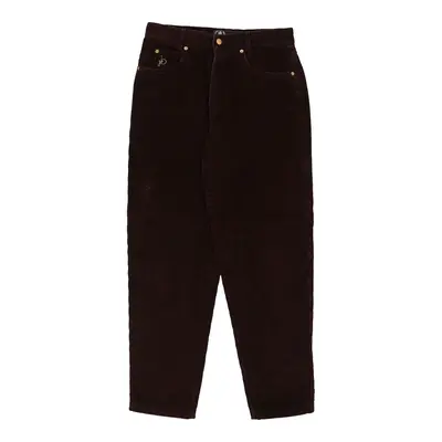 Roccobarocco Cord Trousers - 32W UK 14 Burgundy Cotton