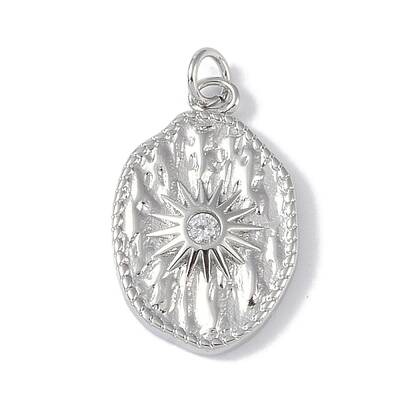 Brass Micro Pave Cubic Zirconia Pendants