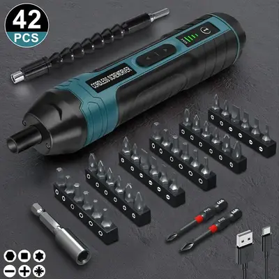 3.6V Electric Screwdriver Set (42pcs/set), Cordless Rechargeable Portable Electric Screwdriver with Screwdriver Bit Set, Bit ...