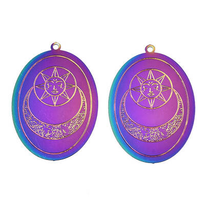 Ion Plating(IP) 304 Stainless Steel Filigree Pendants