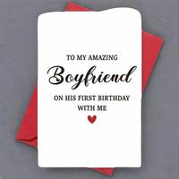 Boyfriend Birthday Greeting Card with Envelope, 1/3/50pcs Boyfriend on His Birthday Letter Pattern Greeting Card, Gift for Bo...