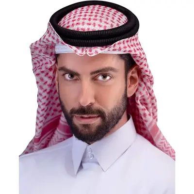Keffiyeh Arab Head Scarf for Men Sheikh Muslim Turban Saudi Dubai Headwear