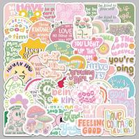 Inspirational English Graffiti Sticker, 50pcs Cartoon Letter Gift Card Decorative Stickers, Self-adhesive Decal for Laptop, G...