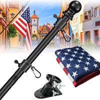 Barcetine Sectional Flag Pole Set with US Banners kit-Includes Heavy Duty Flagpole,Weather Resistant Embroidered Flag,Steel B...