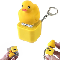 Quacking Duck Keychain & Meowing Cat Keychain - Realistic Sound Fidget Toy, Press Button Stress Relief Gadget for Adults & Ki...