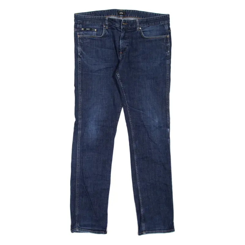 BOSS HUGO BOSS Mens Jeans Blue Slim Tapered W36 L34