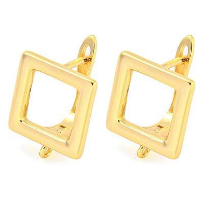 Brass Hoop Earring Findings with Latch Back Closure