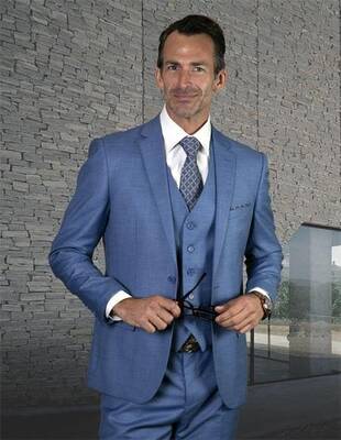 Dusty Blue Groomsmen Suits
