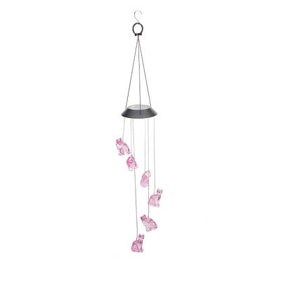 LED Solar Powered Cat Wind Chime