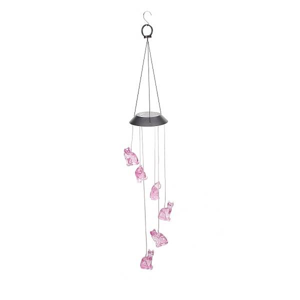 LED Solar Powered Cat Wind Chime