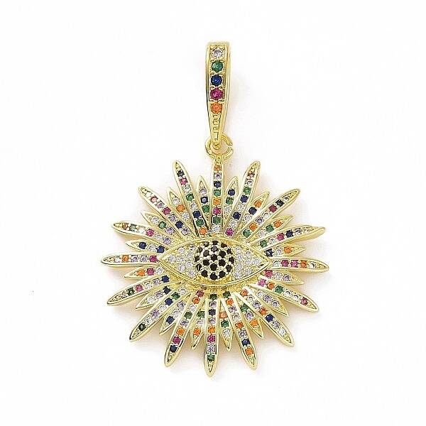 Brass Micro Pave Cubic Zirconia Pendants