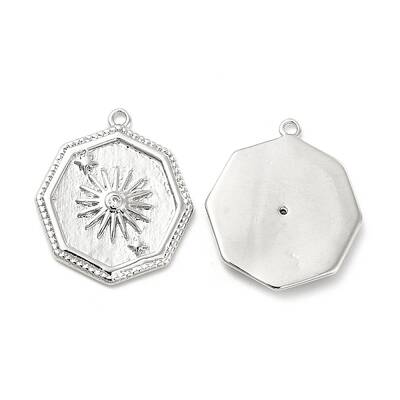Brass with Micro Pave Clear Cubic Zirconia Pendants