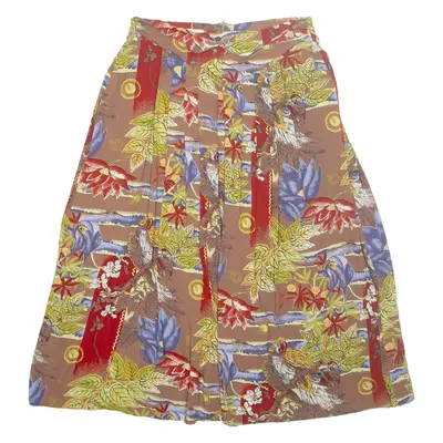 YESSICA Womens A-Line Skirt Brown Long Floral M