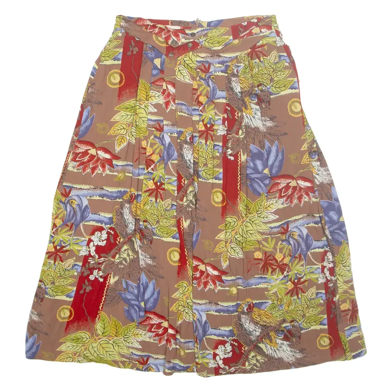 YESSICA Womens A-Line Skirt Brown Long Floral M