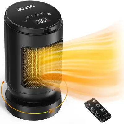 PUKAMI Space Heater for Indoor Use, Electric Ceramic Space Heater, Portable Heaters Fan Adjustable Thermostat ETL Listed,1500...