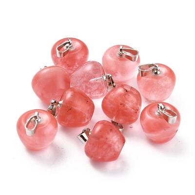 Cherry Quartz Glass Pendants