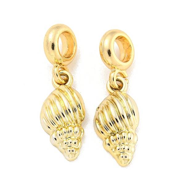 Rack Plating Alloy Spiral Shell Shape European Dangle Charms