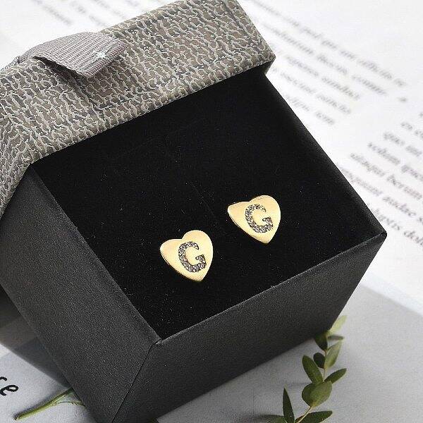 Rack Plating Brass Micro Pave Clear Cubic Zirconia Stud Earrings