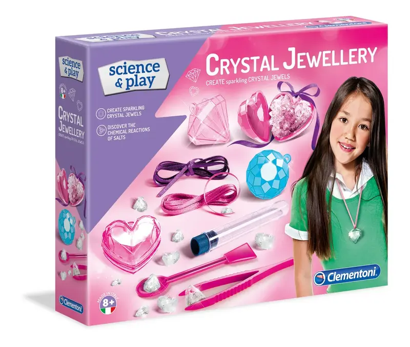 Clementoni, Science & Play, Crystal Jewels, for girls, 8+ years