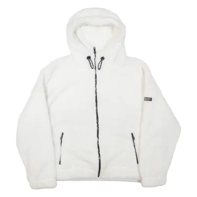 CALVIN KLEIN PERFORMANCE Womens Fleece Jacket White Hooded 2XL