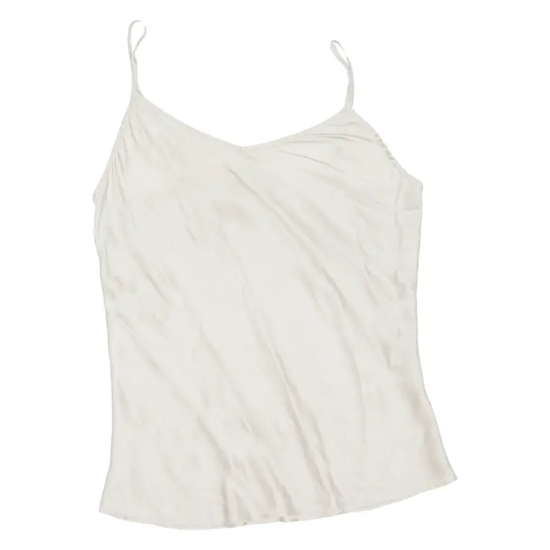MANOR Womens Vest Grey Sleeveless Silk L
