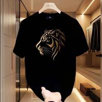 Tiger Short Sleeve T-shirt,Thick Cotton,Summer Holiday,Retro Fashion,printed Design,Loose,Couple Friendly,Half Sleeve,Tiger T...