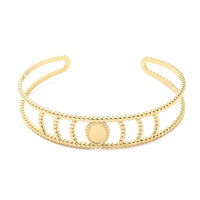 304 Stainless Steel Oval Open Cuff Bangle for Women