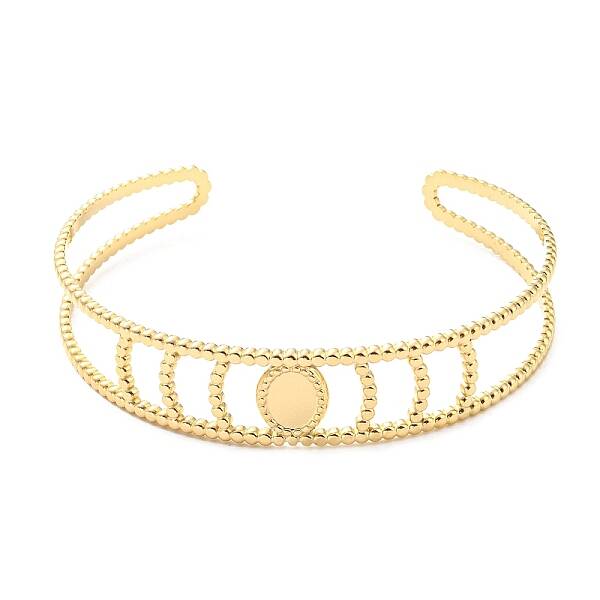 304 Stainless Steel Oval Open Cuff Bangle for Women