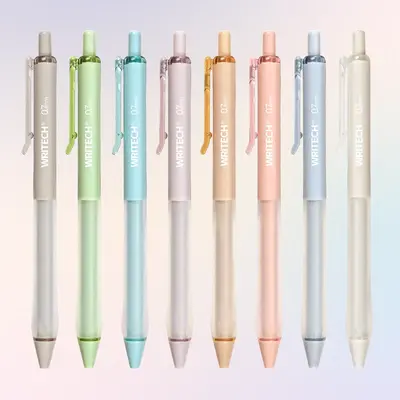 WRITECH Gel Ink Retractable Pens 0.7mm Fine Point, Black Ink, Refillable Clickable Pen Set for Writing Journaling,  Smudge-Pr...