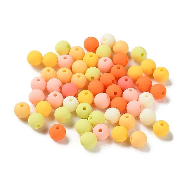 Rubberized Style Imitated Silicone Acrylic Beads