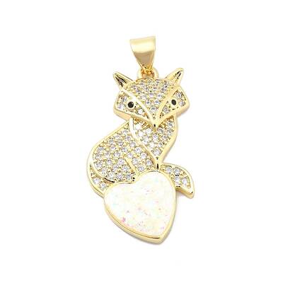 Brass Micro Pave Clear Cubic Zirconia Pendants