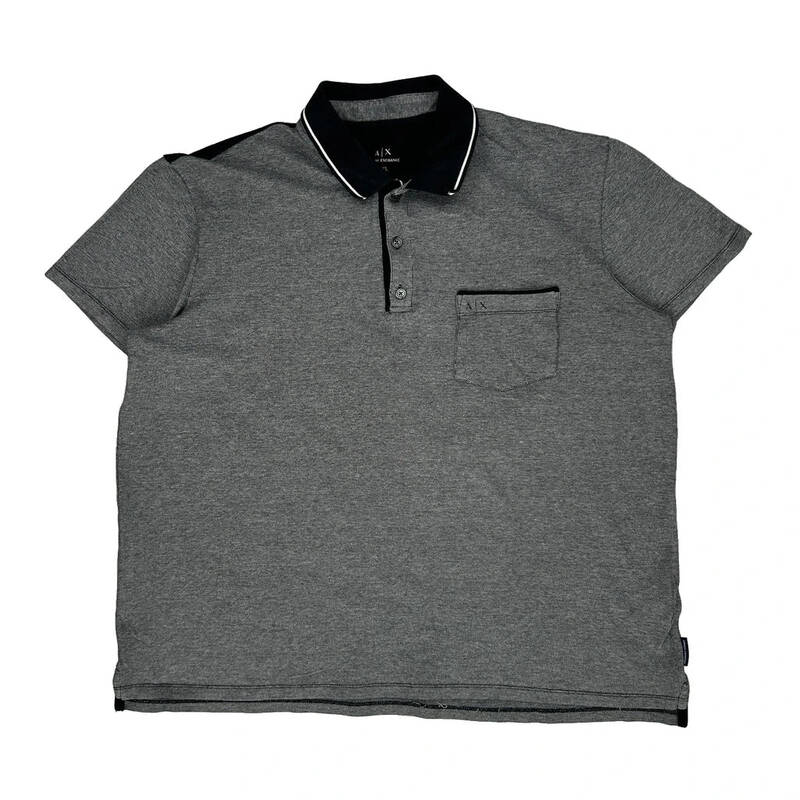 Armani Exchange Polo Shirt - 2XL Black Cotton Blend