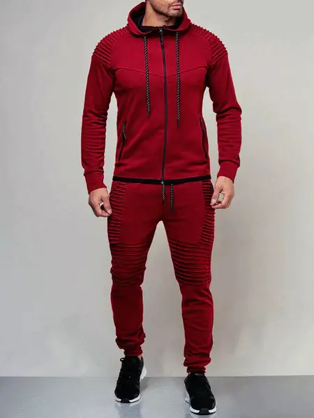 Solid Color Outdoor Sports Sets, Red / L