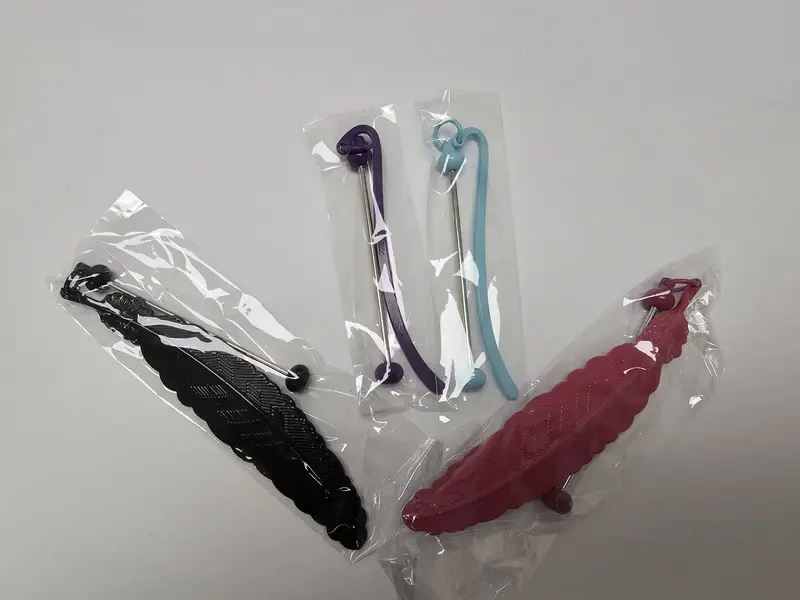 【P99】Qty 5 diy metal beaded bookmarks for children and students cute book clip pendant creative bookmarks