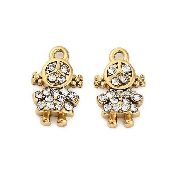 304 Stainless Steel Crystal Rhinestone Pendant