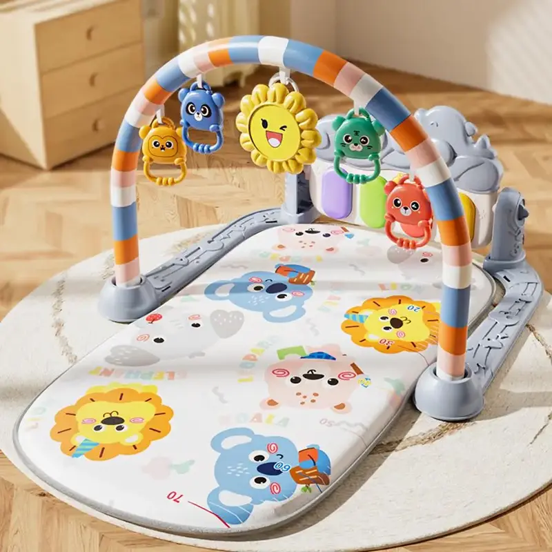 Baby Play Mat with Music Piano Keyboard, Interactive Play Mat with Moon Night Lights, Fun Gym Toy