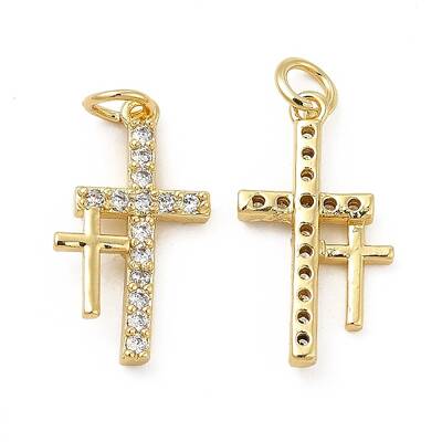 Brass Micro Pave Cubic Zirconia Pendants