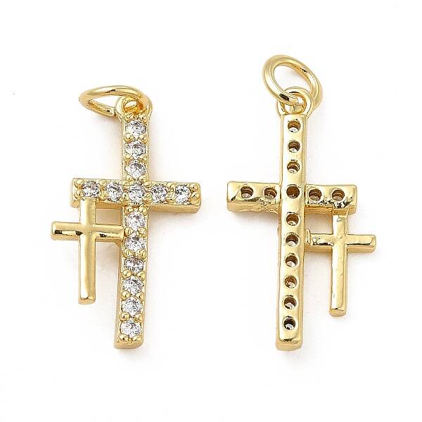 Brass Micro Pave Cubic Zirconia Pendants